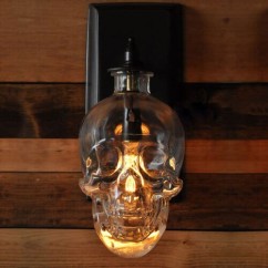 American Loft Clear Glass Skull Bar Club Wall Lamps Industrial Loft Retro Balcony Wall Lights Corridor Hallway Wall Sconce