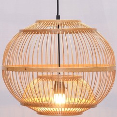 South Asian Bamboo Lantern Dining Room Pendant Lamp Japanese Restaurant Pendant Lights Country Rustic Hanging Lamps