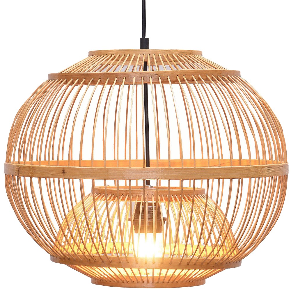 South Asian Bamboo Lantern Dining Room Pendant Lamp Japanese Restaurant Pendant Lights Country Rustic Hanging Lamps