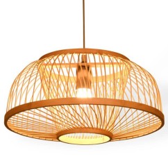 South Asian Bamboo Dining Room Pendant Lamp Hand-Made Japanese Restaurant Pendant Lights Country Rustic Hanging Lamps