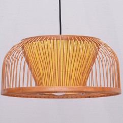 South Asian Bamboo Dining Room Pendant Lamp Hand-Made Japanese Restaurant Pendant Lights Country Rustic Hanging Lamps