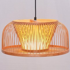 South Asian Bamboo Dining Room Pendant Lamp Hand-Made Japanese Restaurant Pendant Lights Country Rustic Hanging Lamps