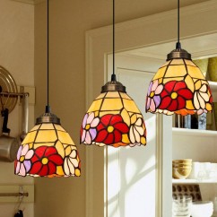 Tiffany Dining Room Pendant lamps Restaurant Lattice Glass Hanging Lights Balcony Porch Hallway Drop suspension light