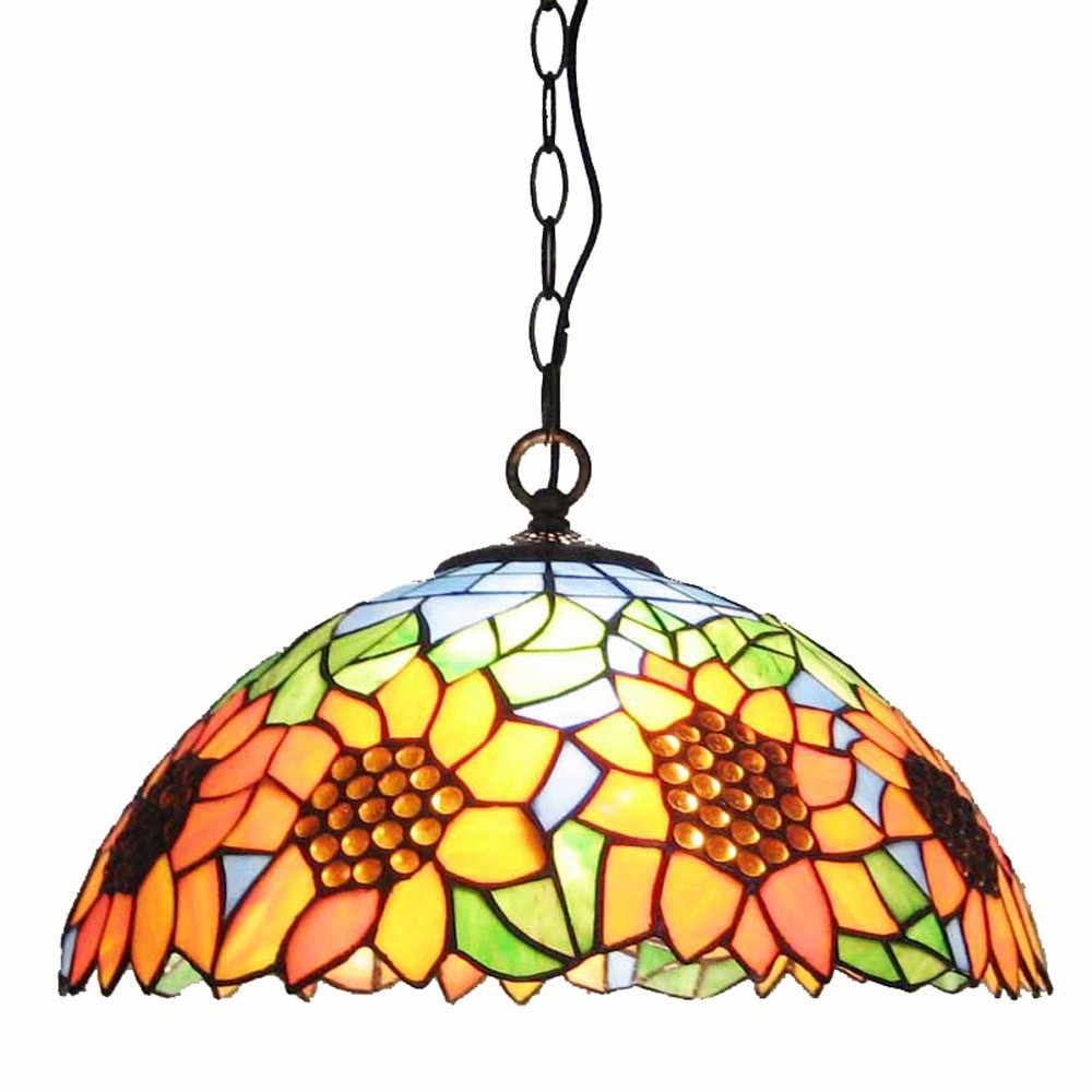 Tiffany Sunflower Living Room Pendant Lamps Restaurant Pendant lights Mediterranean Dining Room Bar Counter Drop lights