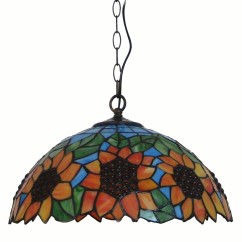 Tiffany Sunflower Living Room Pendant Lamps Restaurant Pendant lights Mediterranean Dining Room Bar Counter Drop lights