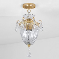 Modern Crystal Bedroom Pendant Lamps American Dining Room Golden Metal Ceiling Lamp Light Hallway Porch Hanging Lights