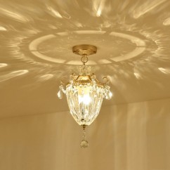 Modern Crystal Bedroom Pendant Lamps American Dining Room Golden Metal Ceiling Lamp Light Hallway Porch Hanging Lights