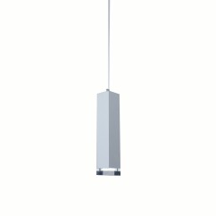 Modern Square Tube Crystal Bottom LED Dining Room Pendant Lights Bar Counter Painted Pipe Restaurant Balcony Corridor Hanging