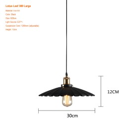 Luxury Lotus Leaf Pendant Light, Modern Retro Dining Room Light, Kitchen Tea Room Bedroom Lighting Fixture