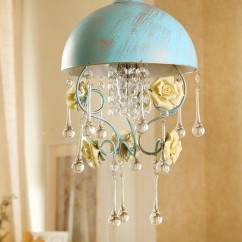 Crystal Corridor Pendant Light Pink Flower Hallway Pendant Lighting for Princess Room Corridor