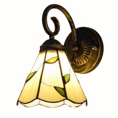 Tiffany Corridor Wall Lights Bedroom Bedsides Beige Glass Lampshade Wall Sconce Balcony Porch Mirror Front Bathroom Wall Light