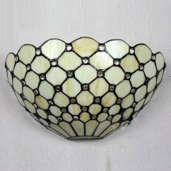 Tiffany Corridor Wall Lights Bedroom Bedsides Beige Glass Lampshade Wall Sconce Balcony Porch Mirror Front Bathroom Wall Light