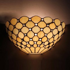 Tiffany Corridor Wall Lights Bedroom Bedsides Beige Glass Lampshade Wall Sconce Balcony Porch Mirror Front Bathroom Wall Light