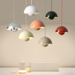 Modern Minimalist Multi-Color Pendant Light Home Decor E14 Light Source Adjustable Cord Length