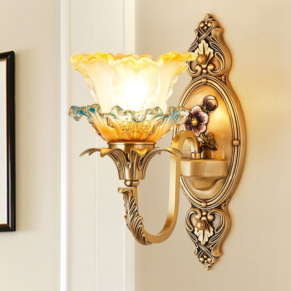 Copper Glass Living Room Wall Lights Study Room Wall Lamp Bedroom Bedsides Stair Case Corridor Wall lamp