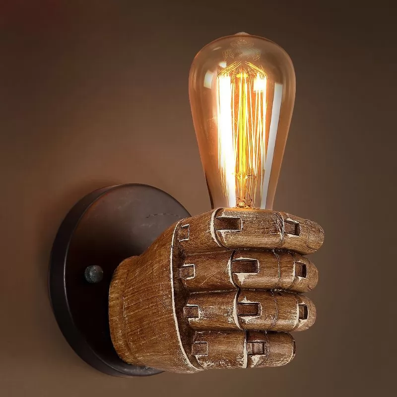 Copper wall lamp turn on